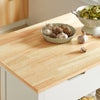 SoBuy FKW74-WN Desserte de Cuisine à Roulettes avec Plan de Travail, 2 Tiroirs et 2 Étagères, Meuble Micro-Ondes, Charge 60 kg – 100x60x94 cm, Blanc et Naturel