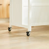 SoBuy FKW74-WN Desserte de Cuisine à Roulettes avec Plan de Travail, 2 Tiroirs et 2 Étagères, Meuble Micro-Ondes, Charge 60 kg – 100x60x94 cm, Blanc et Naturel