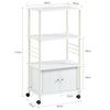 SoBuy FRG12-W Meuble rangement cuisine roulant en bois, Chariot de cuisine de service