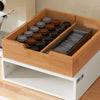 SoBuy FRG179-WN Boîte à thé en bois compartimentée – Tiroir de rangement capsules ou sachets de thé – Organisateur compact avec pieds antidérapants pour cuisine ou bureau 31×30×10cm