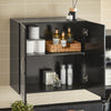 SoBuy FRG231-SCH Meuble Haut Salle de Bain Suspendu Armoire Murale avec Étagère Réglable et Porte Rangement Mural Compact pour Salle de Bain, WC ou Cuisine Noir L60xP30xH60 cm