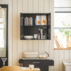 SoBuy FRG231-SCH Meuble Haut Salle de Bain Suspendu Armoire Murale avec Étagère Réglable et Porte Rangement Mural Compact pour Salle de Bain, WC ou Cuisine Noir L60xP30xH60 cm