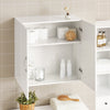 SoBuy FRG231-W Meuble Haut Salle de Bain Suspendu Armoire Murale avec Étagère Réglable et Porte Rangement Mural Compact pour Salle de Bain, WC ou Cuisine Blanche 60x30x60 cm