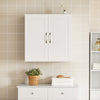 SoBuy FRG231-W Meuble Haut Salle de Bain Suspendu Armoire Murale avec Étagère Réglable et Porte Rangement Mural Compact pour Salle de Bain, WC ou Cuisine Blanche 60x30x60 cm