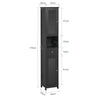 SoBuy FRG236-DG Meuble Colonne Salle de Bain Armoire Rangement Haute avec 2 Portes, 1 Tiroir et Niche Ouverte Meuble de Rangement pour Salle de Bain,WC, SDB, Toilette ou Cuisine 32x170x30cm