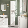 SoBuy FRG236-W Meuble Colonne Salle de Bain Armoire Rangement Haute avec 2 Portes, 1 Tiroir et Niche Ouverte Meuble de Rangement pour Salle de Bain,WC, SDB, Toilette ou Cuisine 32x170x30cm