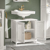 SoBuy FRG237-W Meuble Sous-Lavabo Meuble de Salle de Bain Vasque, 2 portes et 2 étages