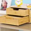 SoBuy FRG82-N Boîte à Thé en Bois avec Compartiments Boîte de Rangement Thé, Café, Capsules, Tiroir Coulissant Boîte à Thé Style Naturel 31x18x30cm