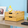 SoBuy FRG82-N Boîte à Thé en Bois avec Compartiments Boîte de Rangement Thé, Café, Capsules, Tiroir Coulissant Boîte à Thé Style Naturel 31x18x30cm
