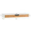 SoBuy FRG93-WN Étagère Murale avec Tiroir - Étagère Flottante Moderne pour Entrée, Salon, Cuisine & Chambre - Blanc & Nature 60x24x8cm