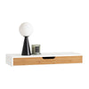 SoBuy FRG93-WN Étagère Murale avec Tiroir - Étagère Flottante Moderne pour Entrée, Salon, Cuisine & Chambre - Blanc & Nature 60x24x8cm