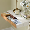 SoBuy FRG93-WN Étagère Murale avec Tiroir - Étagère Flottante Moderne pour Entrée, Salon, Cuisine & Chambre - Blanc & Nature 60x24x8cm