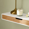 SoBuy FRG93-WN Étagère Murale avec Tiroir - Étagère Flottante Moderne pour Entrée, Salon, Cuisine & Chambre - Blanc & Nature 60x24x8cm