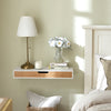 SoBuy FRG93-WN Étagère Murale avec Tiroir - Étagère Flottante Moderne pour Entrée, Salon, Cuisine & Chambre - Blanc & Nature 60x24x8cm
