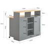 SoBuy FSB36-HG Buffet de Rangement Placard de Cuisine Ilot de Cuisine Armoire de Cuisine Multi-rangements