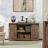 SoBuy FSB60-N Commode Meuble de Rangement Buffet Placard - Porte de Grange Coulissante + Étagères Réglables + Grande Capacité - pour Salon Couloir Cuisine Bureau Chambre - 120x40x70cm