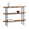 SoBuy FSB67-WS Table Console Bout de Canapé Table d'Appoint Réglable en Hauteur Table d’Entrée Buffet avec 2 Compartiments Étagères – 110 x 25 x 86 cm, Couleur Noyer et Noir, Style Industriel