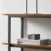 SoBuy FSB67-WS Table Console Bout de Canapé Table d'Appoint Réglable en Hauteur Table d’Entrée Buffet avec 2 Compartiments Étagères – 110 x 25 x 86 cm, Couleur Noyer et Noir, Style Industriel