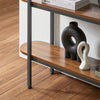 SoBuy FSB67-WS Table Console Bout de Canapé Table d'Appoint Réglable en Hauteur Table d’Entrée Buffet avec 2 Compartiments Étagères – 110 x 25 x 86 cm, Couleur Noyer et Noir, Style Industriel