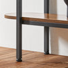 SoBuy FSB67-WS Table Console Bout de Canapé Table d'Appoint Réglable en Hauteur Table d’Entrée Buffet avec 2 Compartiments Étagères – 110 x 25 x 86 cm, Couleur Noyer et Noir, Style Industriel