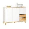 SoBuy FSB75-WN Buffet, Placard, Armoire Multi-Rangement sur Pieds avec 3 Portes et 2 Tiroirs