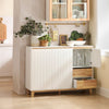 SoBuy FSB75-WN Buffet, Placard, Armoire Multi-Rangement sur Pieds avec 3 Portes et 2 Tiroirs