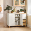 SoBuy FSB75-WN Buffet, Placard, Armoire Multi-Rangement sur Pieds avec 3 Portes et 2 Tiroirs