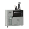 SoBuy FSB78-HG Desserte à roulettes, Îlot Central avec Roues, Meuble de Rangement pour Cuisine, Support Micro-Ondes, Desserte Mobile pour Salle à Manger et Bureau à Domicile 88,5 x 40 x 89 cm Gris