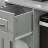 SoBuy FSB78-HG Desserte à roulettes, Îlot Central avec Roues, Meuble de Rangement pour Cuisine, Support Micro-Ondes, Desserte Mobile pour Salle à Manger et Bureau à Domicile 88,5 x 40 x 89 cm Gris
