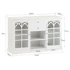 SoBuy FSB79-W Buffet Commode Dressoir Armoire de Cuisine Multi-Rangement avec 2 Portes Vitrées, 2 Tiroirs, 2 Compartiment, Meuble de Rangement pour Cuisine, Salle à Manger, Salon -120x39x78 cm, Blanc