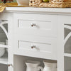 SoBuy FSB79-W Buffet Commode Dressoir Armoire de Cuisine Multi-Rangement avec 2 Portes Vitrées, 2 Tiroirs, 2 Compartiment, Meuble de Rangement pour Cuisine, Salle à Manger, Salon -120x39x78 cm, Blanc