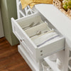 SoBuy FSB79-W Buffet Commode Dressoir Armoire de Cuisine Multi-Rangement avec 2 Portes Vitrées, 2 Tiroirs, 2 Compartiment, Meuble de Rangement pour Cuisine, Salle à Manger, Salon -120x39x78 cm, Blanc
