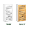 SoBuy FSR108-W Armoire à Chaussures 3 Abattants et Crochets, Meuble d'Entrée avec Porte-Manteau – 55x30x112 cm, Blanc