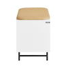 SoBuy FSR116-W Banc à Chaussures avec Coussin Rembourré, 2 Portes Coulissantes et 4 Étagères pour Entrée – 85x37x49 cm, Blanc