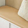 SoBuy FSR116-W Banc à Chaussures avec Coussin Rembourré, 2 Portes Coulissantes et 4 Étagères pour Entrée – 85x37x49 cm, Blanc