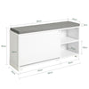 SoBuy FSR119-W Banc à Chaussures avec Coussin Rembourré, 1 Abattant et 2 Compartiments Ouverts pour Entrée – 90x24x46 cm, Blanc