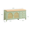 SoBuy FSR129-GR Banc à Chaussures 100cm – Coussin, 3 Tiroirs, 2 Portes Grille Ventilées, 150kg – Vert