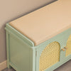 SoBuy FSR129-GR Banc à Chaussures 100cm – Coussin, 3 Tiroirs, 2 Portes Grille Ventilées, 150kg – Vert