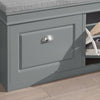 SoBuy FSR64-HG Banc à Chaussures 104 cm avec Coussin Déhoussable et 2 Abattants – Charge 150 kg – Bois FSC – Gris