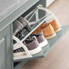 SoBuy FSR64-HG Banc à Chaussures 104 cm avec Coussin Déhoussable et 2 Abattants – Charge 150 kg – Bois FSC – Gris
