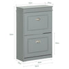 SoBuy FSR78-HG Armoire à Chaussures 2 Abattants, Rangement 8 Paires pour Entrée Couloir – 54x24x83 cm, Gris