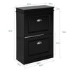 SoBuy FSR78-SCH Armoire à Chaussures 2 Abattants, Rangement 8 Paires pour Entrée Couloir – 54x24x83 cm, Noir