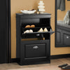 SoBuy FSR78-SCH Armoire à Chaussures 2 Abattants, Rangement 8 Paires pour Entrée Couloir – 54x24x83 cm, Noir