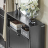 SoBuy FSR87-SCH Armoire à Chaussures 2 Abattants et Compartiment Ouvert pour Entrée Couloir – 80x24x110 cm, Noir