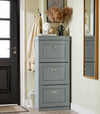 SoBuy FSR94-HG Armoire à Chaussures 3 Abattants, Rangement 12 Paires, Certifié FSC®, Slim 24cm – 53x24x117 cm, Gris