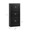 SoBuy FSR94-SCH Armoire à Chaussures 3 Abattants, Rangement 12 Paires pour Entrée Couloir – 53x24x117 cm, Noir