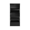 SoBuy FSR94-SCH Armoire à Chaussures 3 Abattants, Rangement 12 Paires pour Entrée Couloir – 53x24x117 cm, Noir