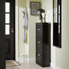 SoBuy FSR94-SCH Armoire à Chaussures 3 Abattants, Rangement 12 Paires pour Entrée Couloir – 53x24x117 cm, Noir