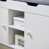 SoBuy FSR96-W Meuble Chaussure Banc à Chaussures avec Coussin Rembourré, 2 Portes, 3 Étagères Réglables – Rangement Chaussures Moderne pour Meuble d’Entrée – 150kg – Blanc 100x34x47cm