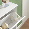 SoBuy FSR99-W Armoire à Chaussures 2 Abattants Ultra-Slim 18cm, Rangement 8-10 Paires pour Couloir – 76x18x78 cm, Blanc
